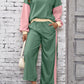 Block Pullover Loose Pant Set