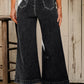 Plain Seam Detail Flared Bottom Ankle Length Jeans