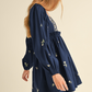 Floral Embroidered Square Neck Puff Sleeve Ruffled Mini Dress