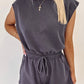 Open Back Cap Sleeve Drawstring Romper