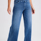 Elastic Waistband Pull On Wide Leg Jeans
