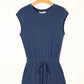 Open Back Cap Sleeve Drawstring Romper