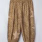 Khaki Plus Size Leopard Print Western Star Patched Jogger Pants