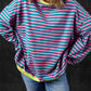 Oversized Contrast Trim Pullover Sweatshirt
