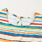 Vibrant Stripes Printed Flutter Sleeve Babydoll Blouse