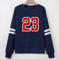 Number 23 Printed Oversize Varsity Sweatshirt