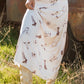 Western Print Satin Long Skirt