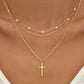 Pearl Decor Triple Layer Chain Necklace