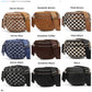 Checkered Crossbody Bag with Detachable Pouch
