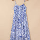 Floral Print Spaghetti Strap High Waist Maxi Dress