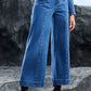 Plain Seam Detail Flared Bottom Ankle Length Jeans