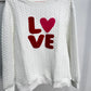 XOXO Glitter Chenille Cable Knit Sweatshirt