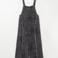 Light Wash Frayed Exposed Seam Wide Leg Denim Overall