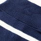 Striped O-ring Zip Collared Loose Sweater Mini Dress