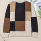 Knit Sleeve Buttons Collared Sweater