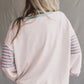Striped Colorblock Patchwork Drop Shoulder Sweatshirt