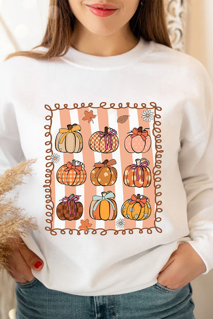 Fall Bow Pumpkin PNG Sublimation Graphic Sweatshirt
