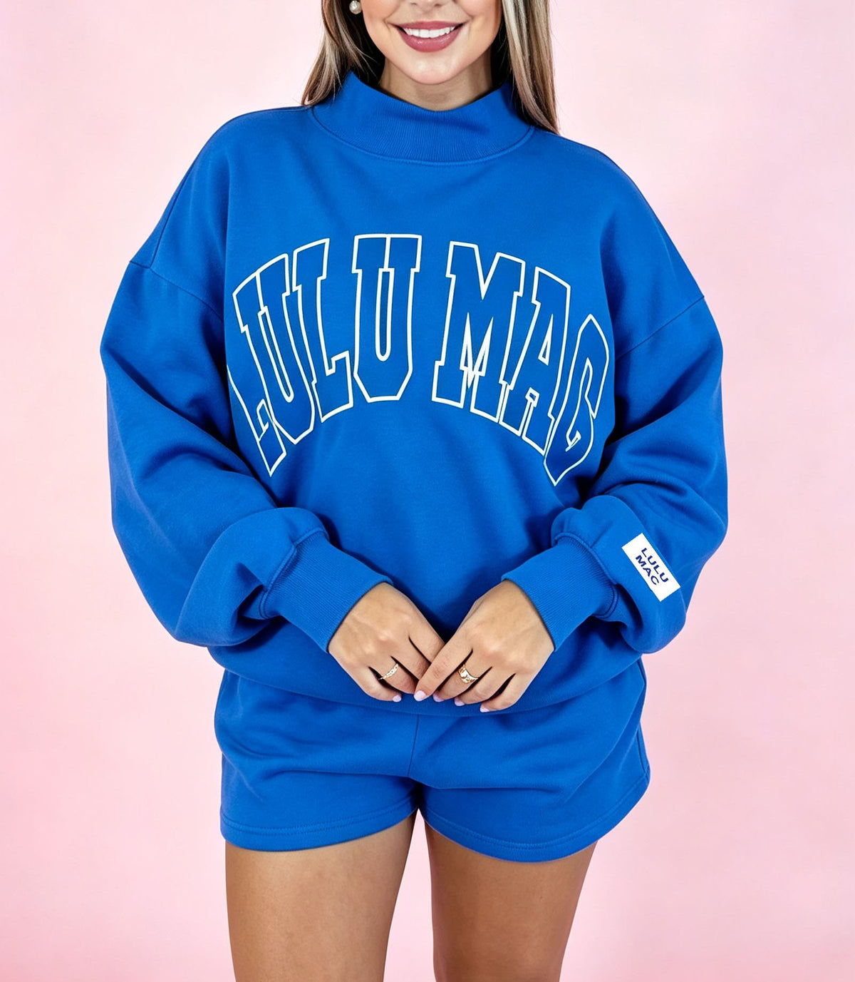 Solid-color Mock-neck Set