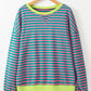 Oversized Contrast Trim Pullover Sweatshirt