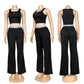 A-Tank top + wide-leg trousers(Q6390)