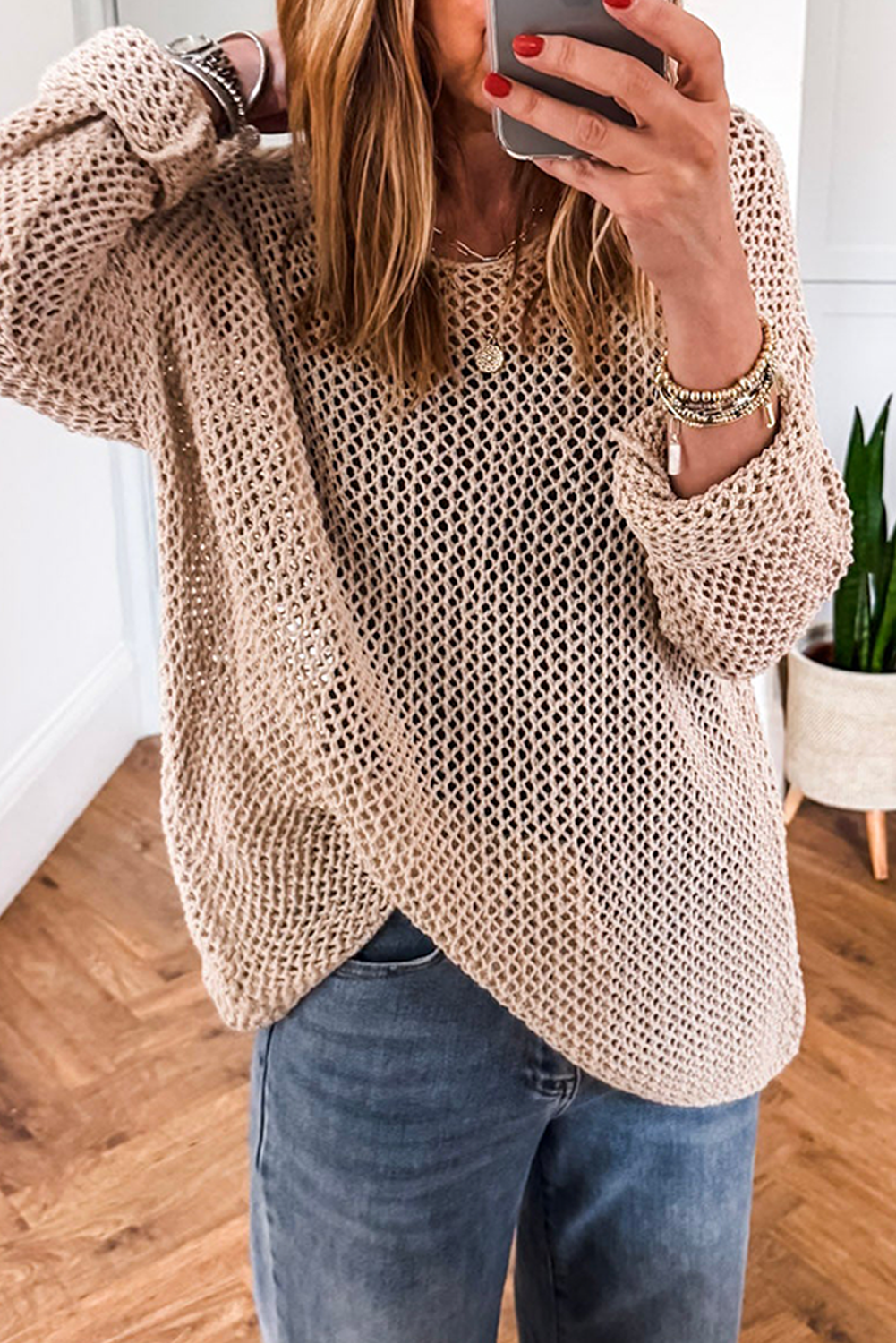 Crochet Hollow-out Jumper Top Sweater