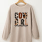 Western Cowgirl Graphic Corduroy Baggy Sweatshirt