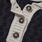 Knit Sleeve Buttons Collared Sweater