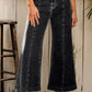 Plain Seam Detail Flared Bottom Ankle Length Jeans