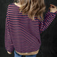 Oversized Contrast Trim Pullover Sweatshirt