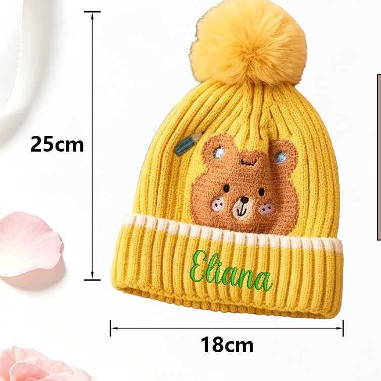 Custom Embroidered Name Thick Knit Hat for Kids
