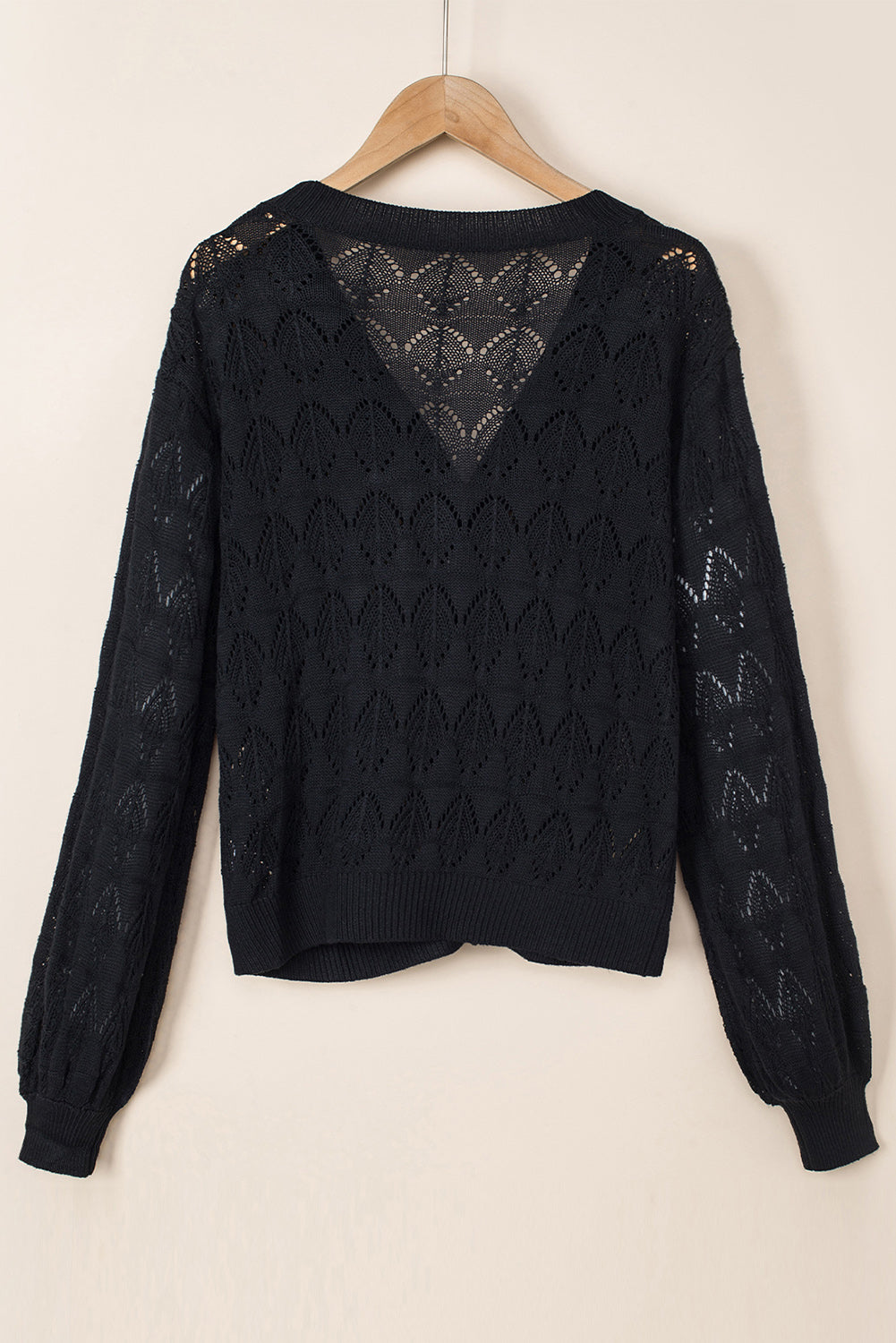 Lightweight Buttoned Front Crochet Cardigan