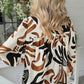 Print Puff Sleeve Loose Blouse