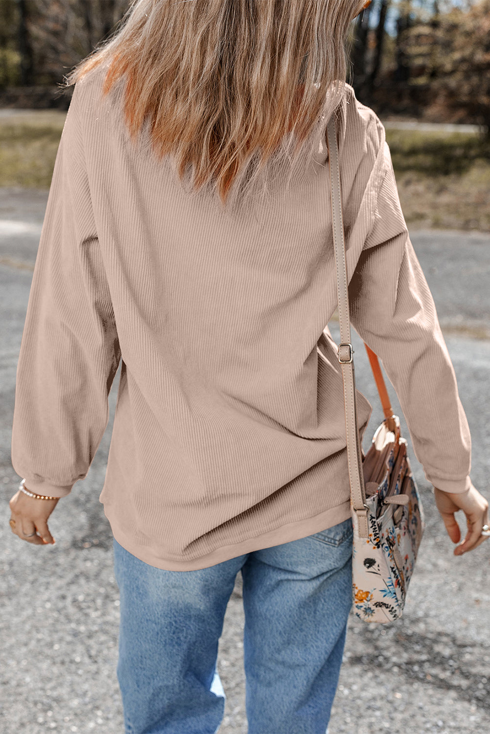 Twisted Rib Texture Chenille Halloween Pumpkin Patched Drop Shoulder Sweatshirt