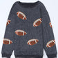 Sequin Rugby Graphic Corded Baggy Sweatshirt