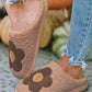 Fuzzy Flower Pattern Homewear Slippers