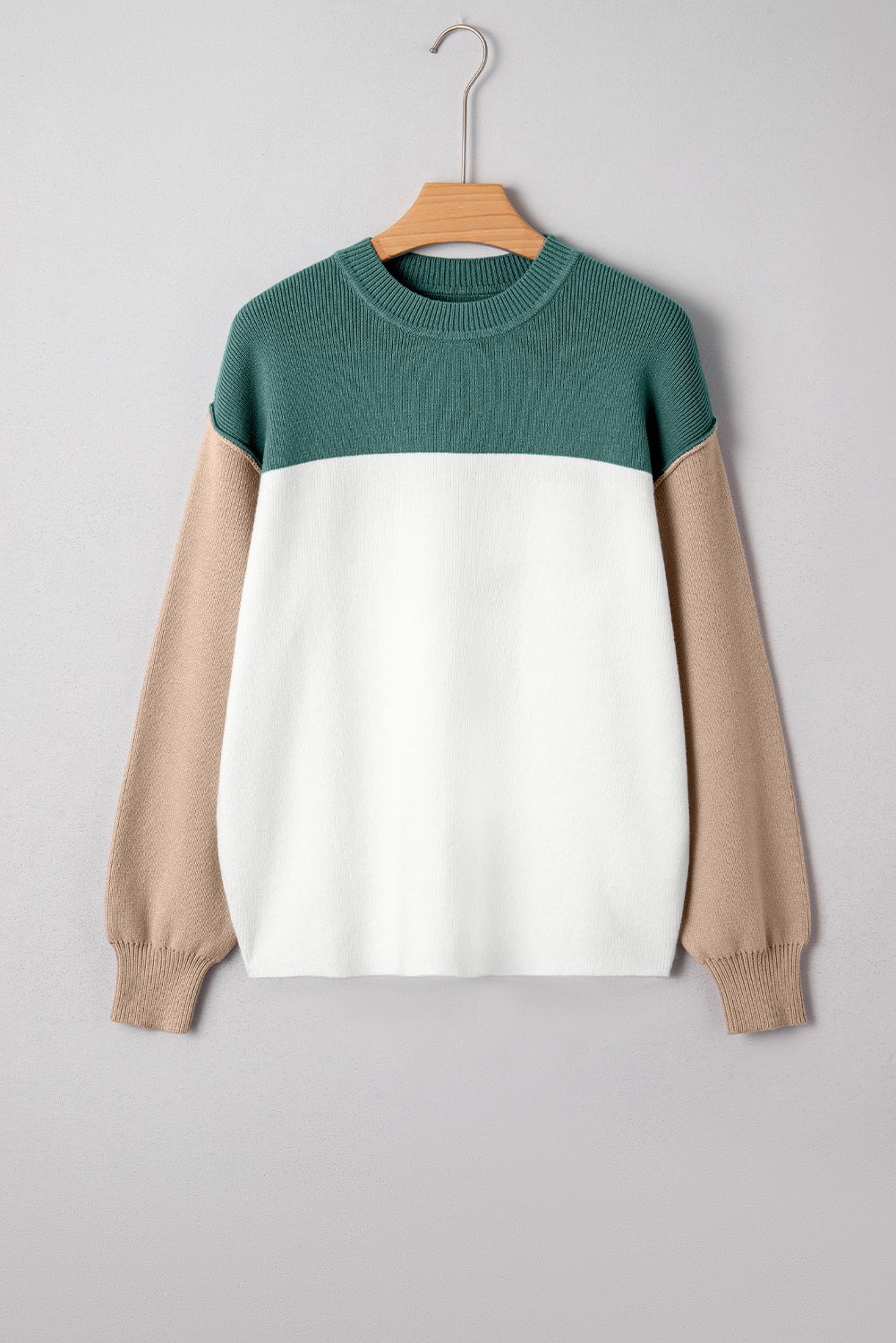 Plain Ribbed Knit Baggy Sweater