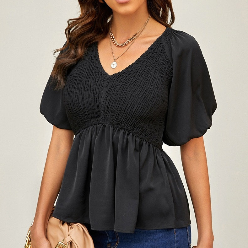 Puff Sleeve Smocked Top