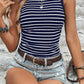 Stripe Contrast Sleeveless Slim Top