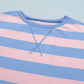 Stripe Dolman Tee Drawstring Skort Athletic 2pcs Set