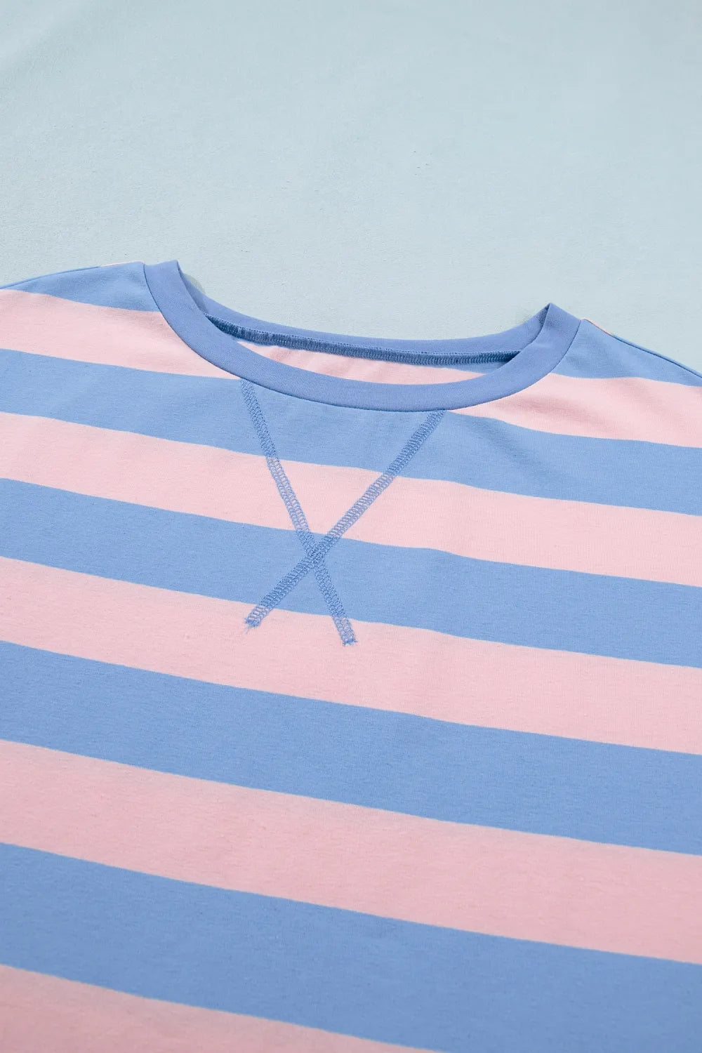 Stripe Dolman Tee Drawstring Skort Athletic 2pcs Set
