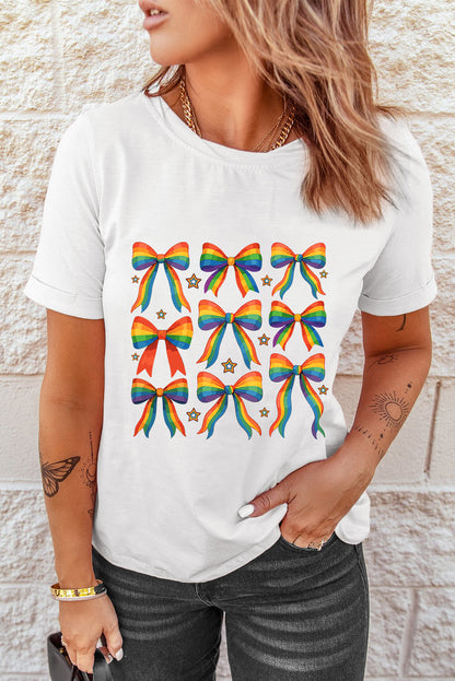 Pride Bow Starry Print Cotton Blend T Shirt