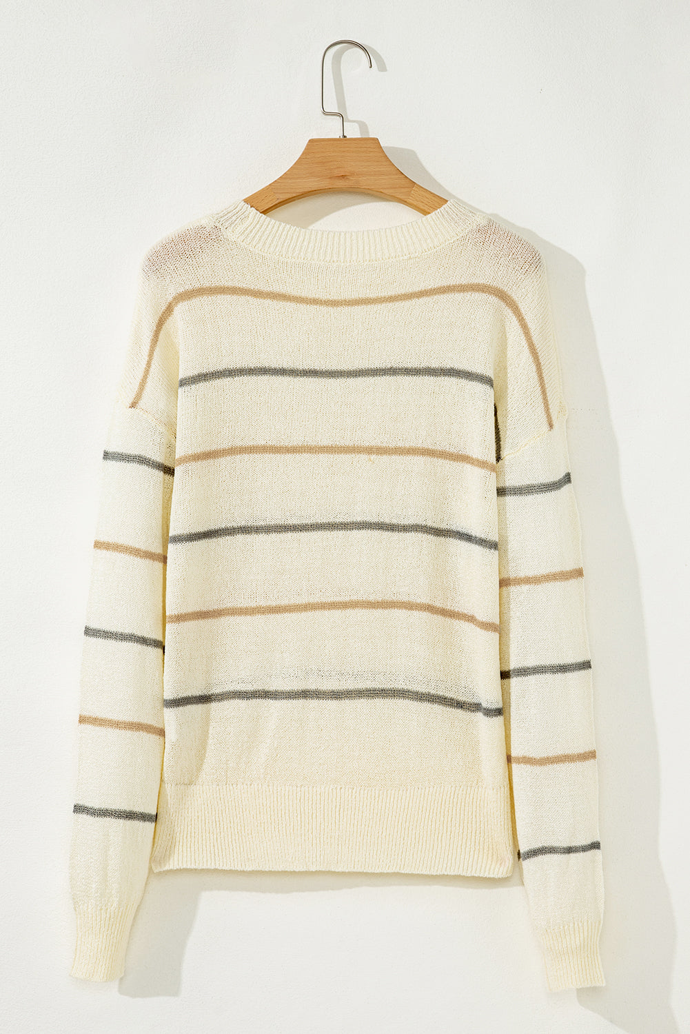 Ribbed Edge Drop Shoulder Sweater