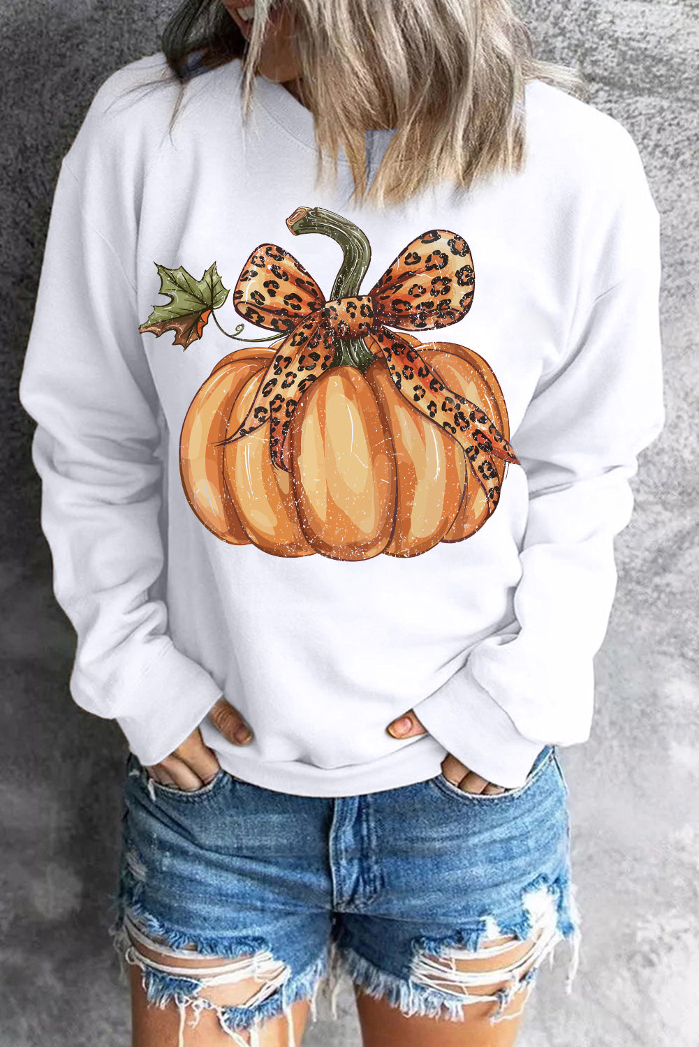 Pumpkin Graphic Crewneck Sweatshirt