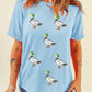 Sequin Mallard Graphic Womens Casual Tee