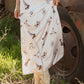 Western Print Satin Long Skirt