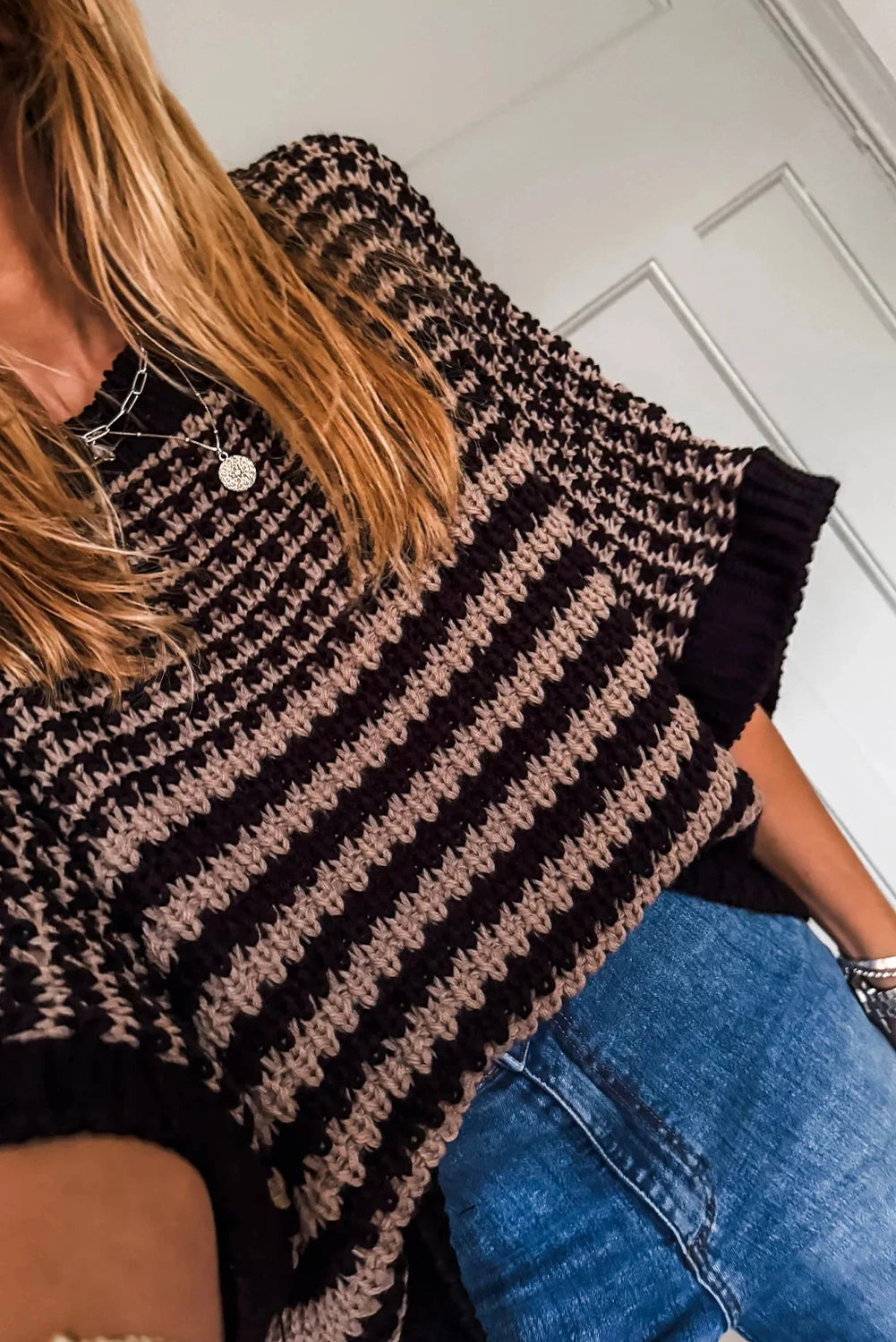 Draped Sleeve Slouchy Sweater