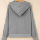 Splicing Zip Up Front Button Hooded Jacket