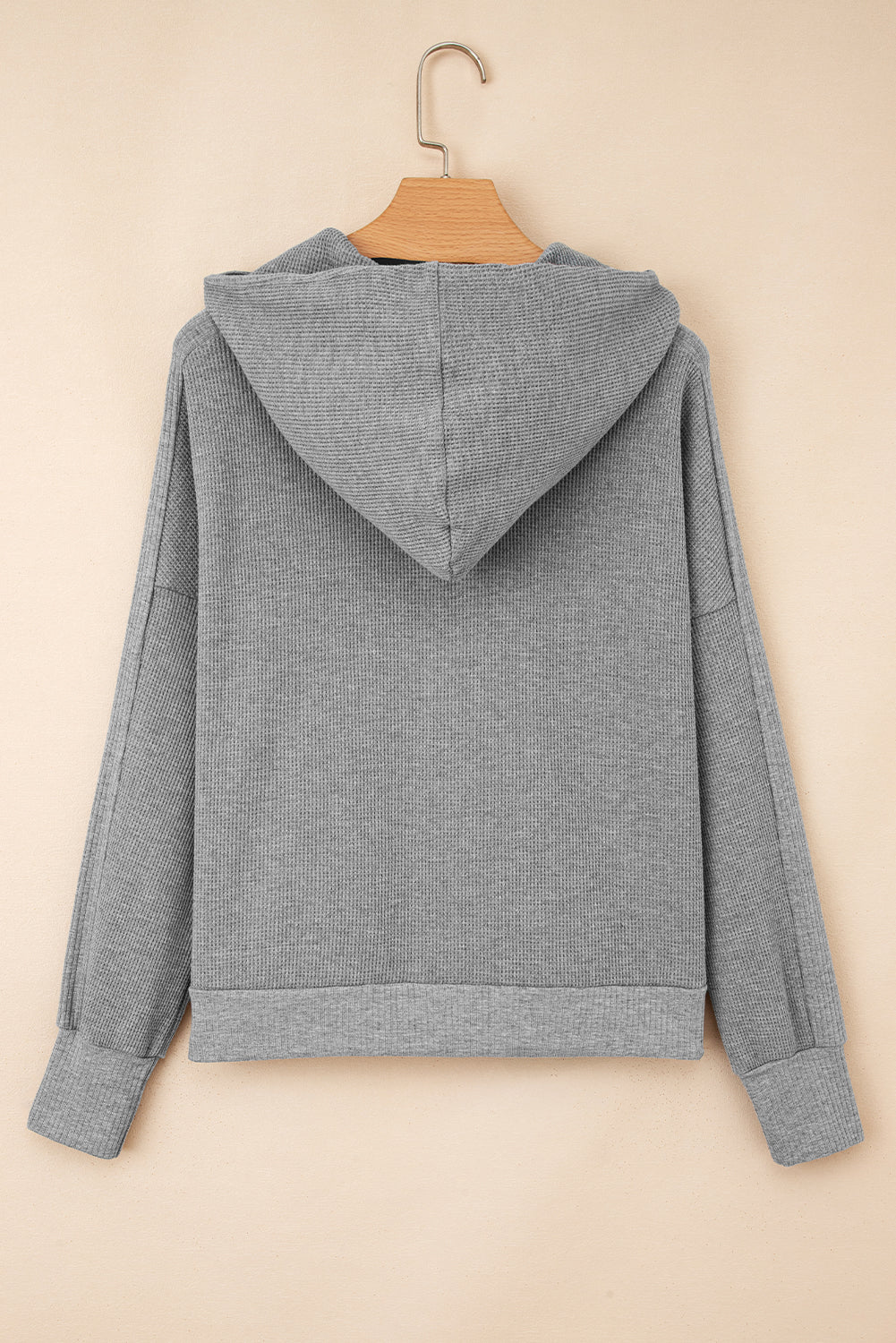 Splicing Zip Up Front Button Hooded Jacket