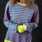 Oversized Contrast Trim Pullover Sweatshirt