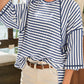 Knit Split Hem Half Sleeve Loose Top
